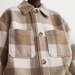 H&M Plaid Shacket size L Never Worn